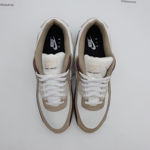 NEW Men's Nike Air Max 90 Premium Sneakers DM0029-109 Summit White/Black - Picture 3 of 9